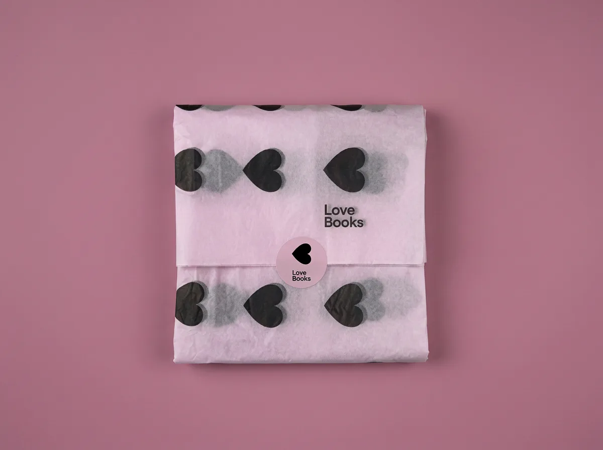 Close-up of premium quality branded tissue paper with crisp print detail
