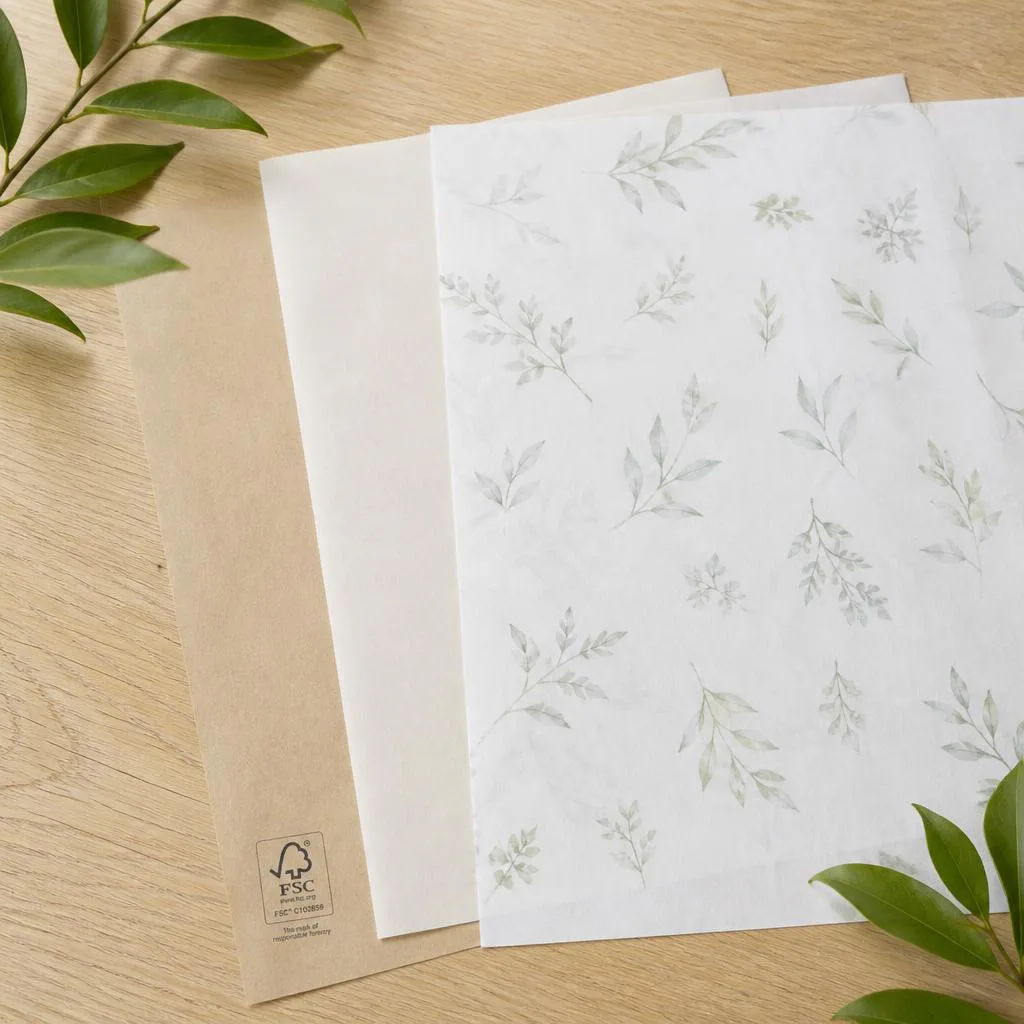 Responsibly sourced custom printed tissue paper for eco-friendly sustainable packaging